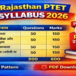 Rajasthan PTET Syllabus 2026 pdf download